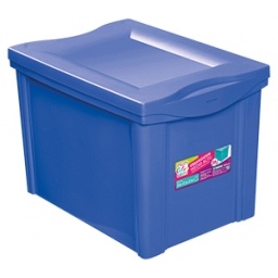 Caja Organizadora 80 L Ruedas Color Transparente Azul