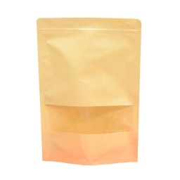 Bolsa de Papel Kraft con Visor Transparente - 12 x 20 cm